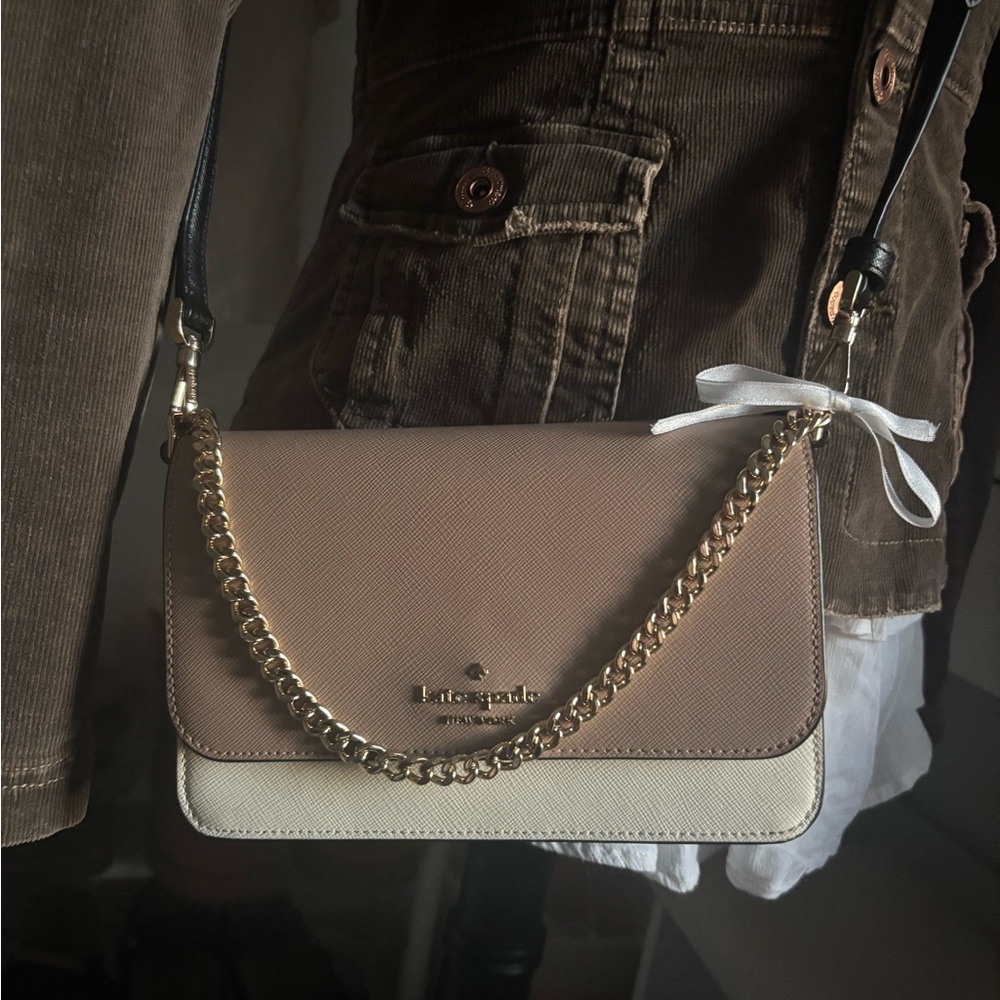 Kate Spade Tan and Cream Crossbody Bag